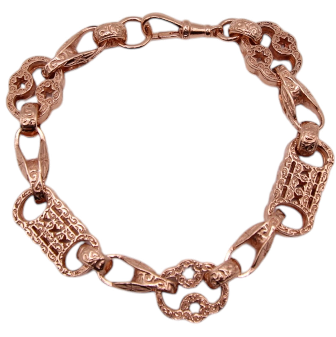 9ct Rose Gold Stars Bars Tulip Bracelet