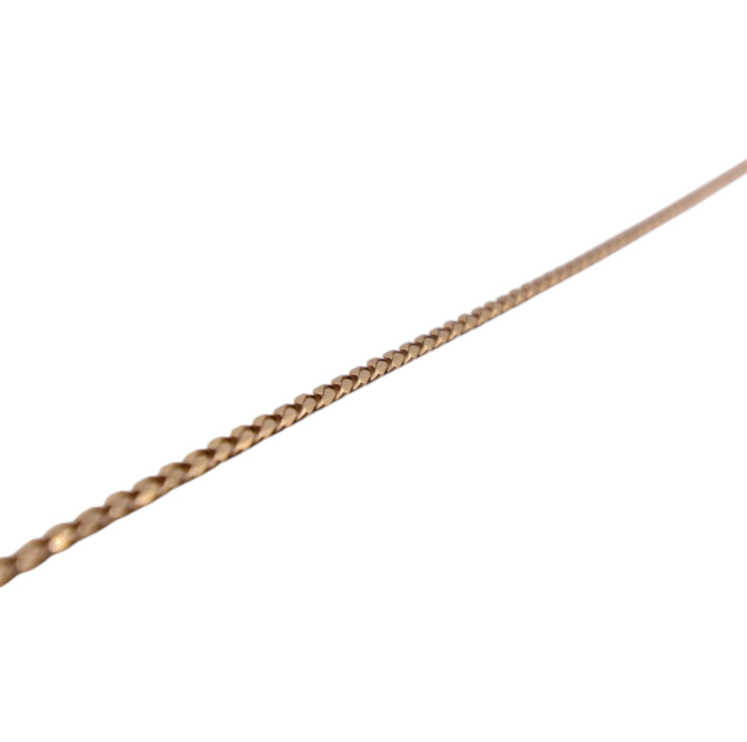 9ct Yellow Gold Curb Chain and CZ Filigree Cross Pendant