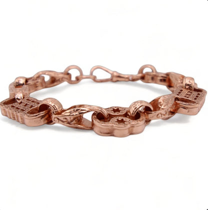 9ct Rose Gold Stars Bars Tulip Bracelet