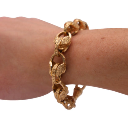 9ct Yellow Gold Patterned Tulip Bracelet