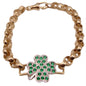 9ct Yellow Gold CZ Clover Belcher Bracelet