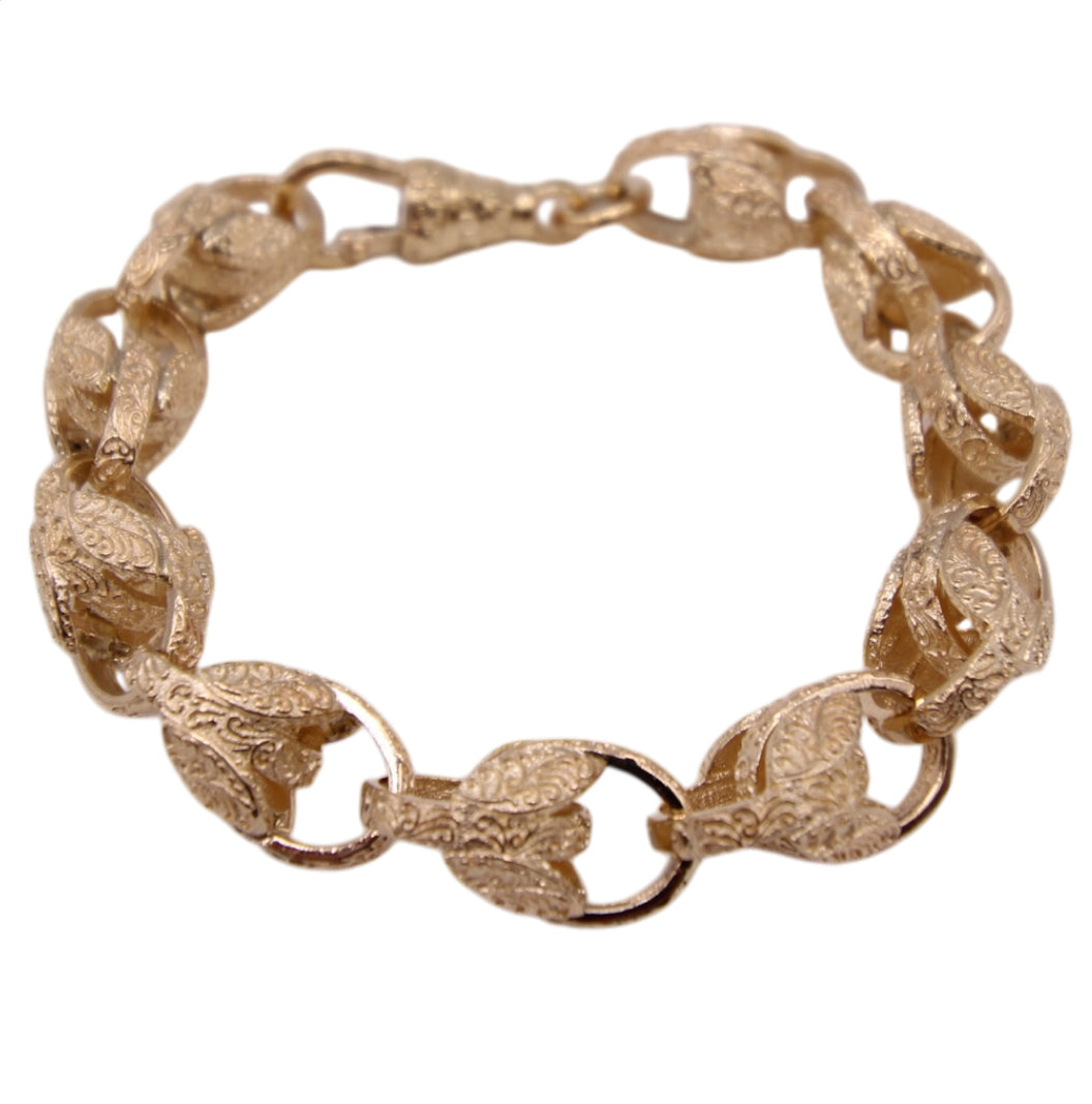 9ct Yellow Gold Patterned Tulip Bracelet