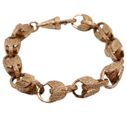 9ct Yellow Gold Patterned Tulip Bracelet