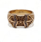 9ct Yellow Gold CZ Double Buckle Ring